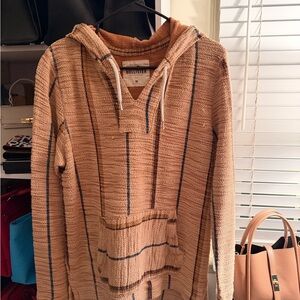 Hollister Beige and Navy Men’s/Women's Hoodie Sweater